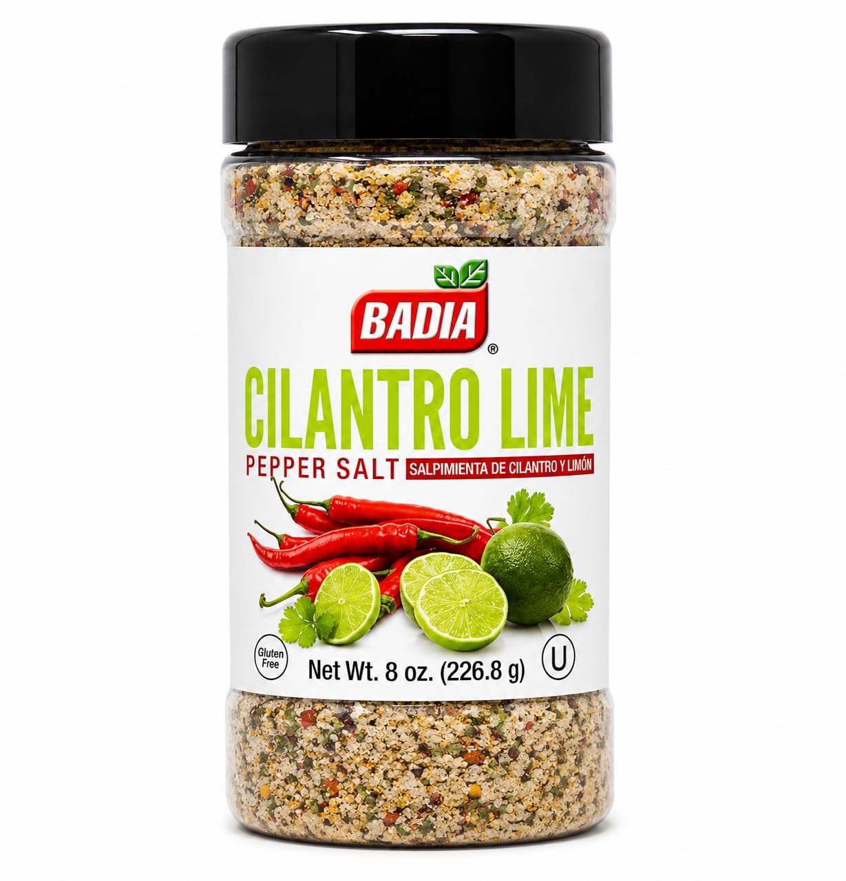 Cilantro Lime Pepper Salt, 8 Ounce | A zesty blend of cilantro, lime, pepper, and kosher salt that adds bright flavor to meats, seafood, vegetables, and tacos