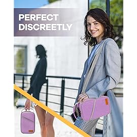 HOMEAL Smell Proof Bag, Purple, 10 x 7 x 4.5 inches, 3 Compartments, Zipper Closure, Web Handle, Unisex, Polyester, Stash Box