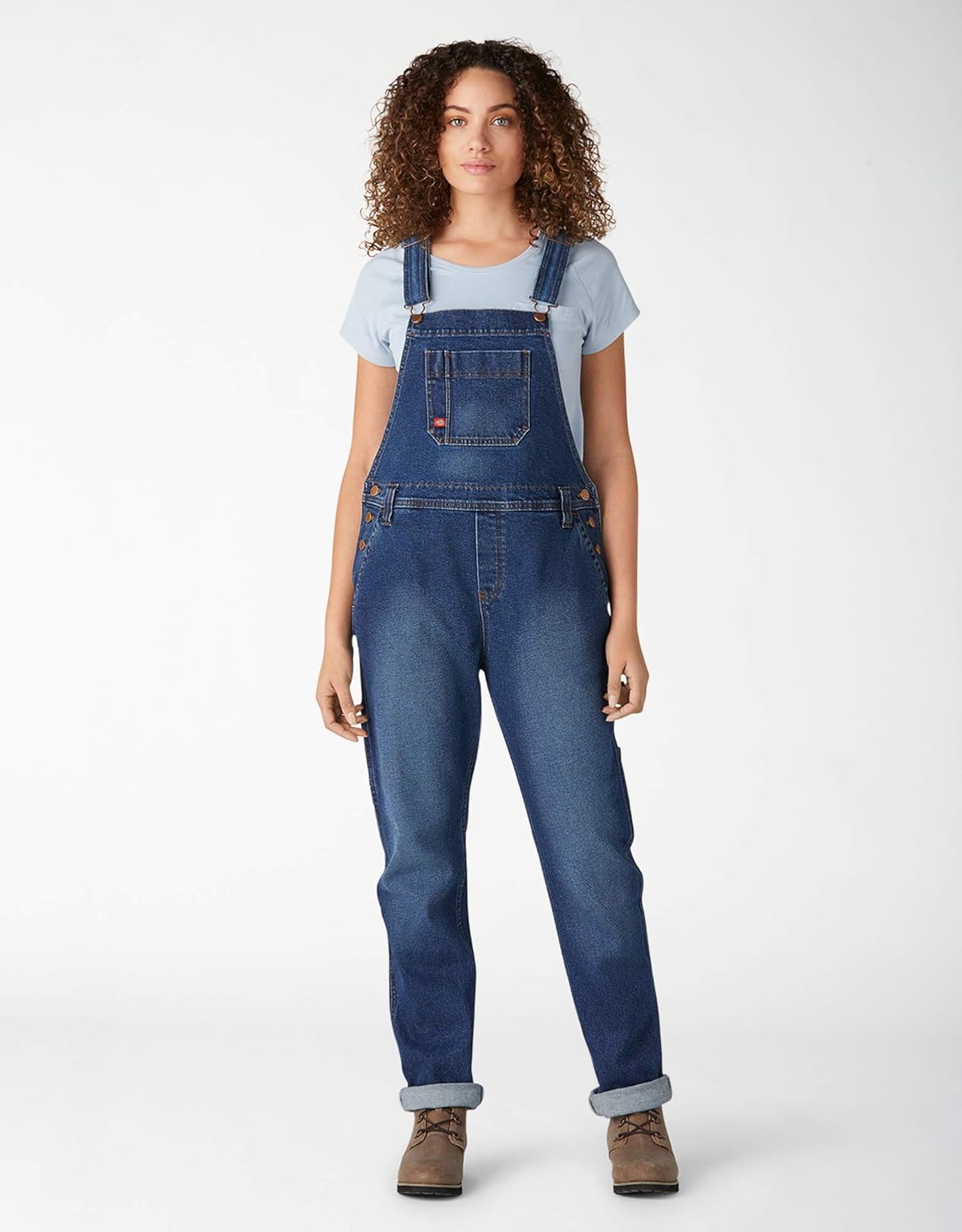 Dickies Women's Denim Boyfriend Bib Overall, Retro Stonewashed, 2X - Image 2