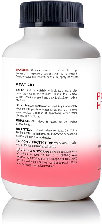 Potassium Hydroxide 90% Pure Food Grade Caustic Potash - USP 4Lbs (Pounds)