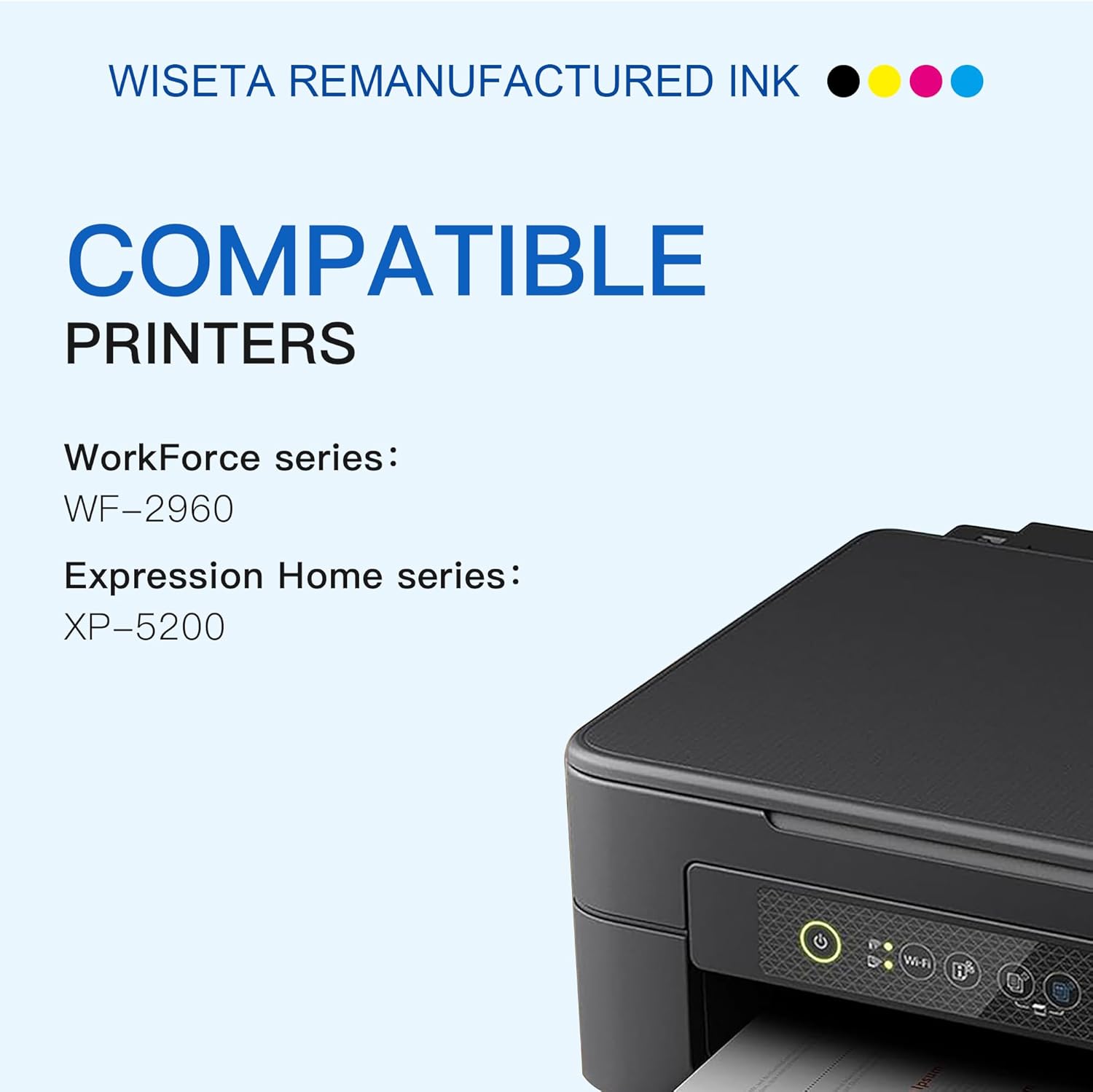 222XL High Capacity Black & Standard Color 5-Pack Remanufactured for Epson 222 Ink Cartridges Combo Pack Work for Workforce WF-2960 Expression XP-5200 Printer (2 Black, 1 Cyan, 1 Magenta, 1 Yellow)