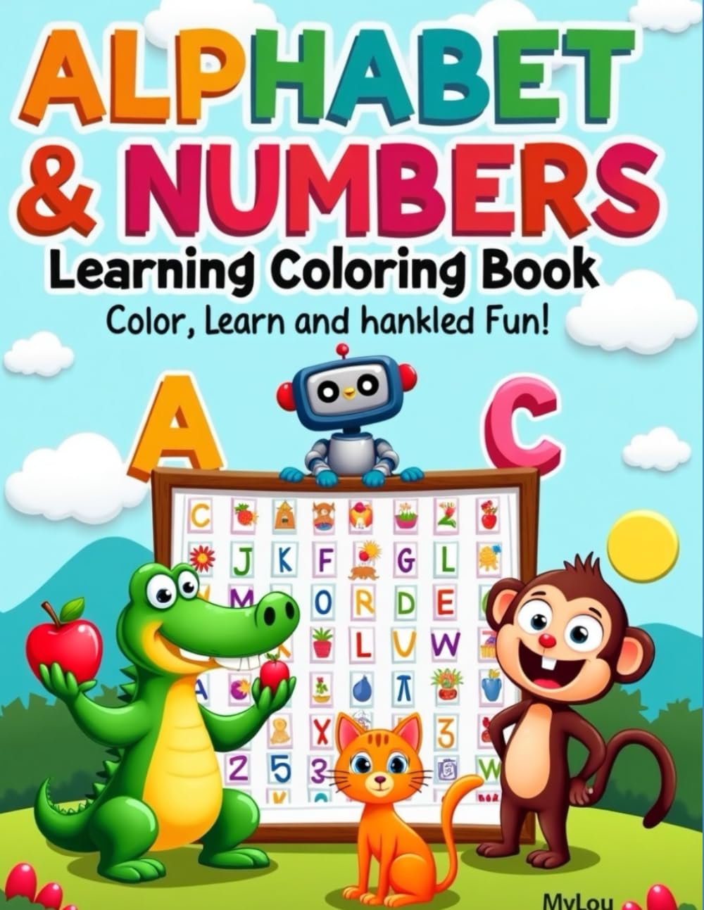 Alphabet & Numbers Learning Coloring Book: Fun ABCs & 123s Coloring Pages for Kids Ages 3–6
