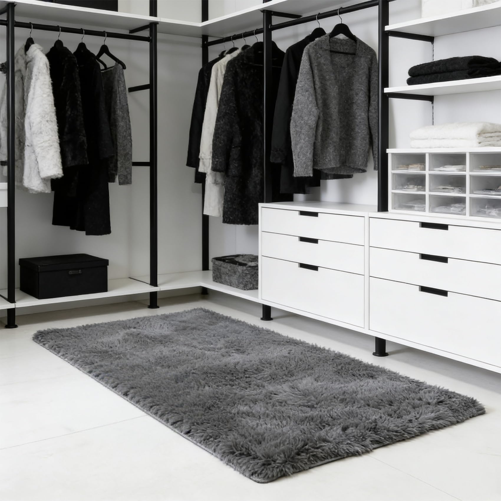 Tapis de salon antidérapant pour éviter les glissades sur le parquet du séjour