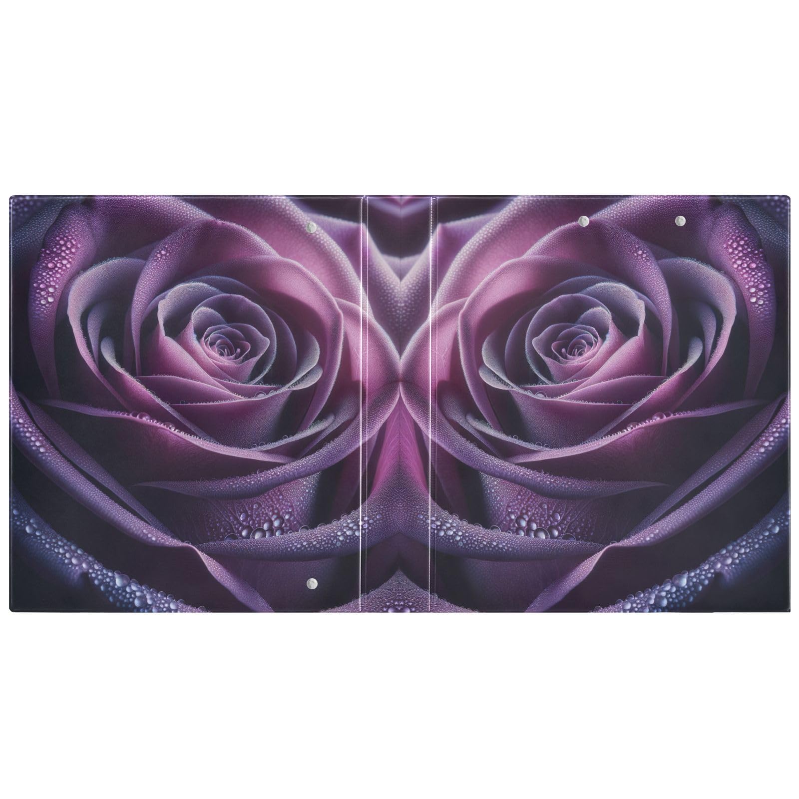 Simpatico raccoglitore a tre anelli da 3,8 cm, 3 anelli con clip in metallo antiscivolo, organizer di base, per scuola, ufficio, casa, rosa, viola, confezione da 2