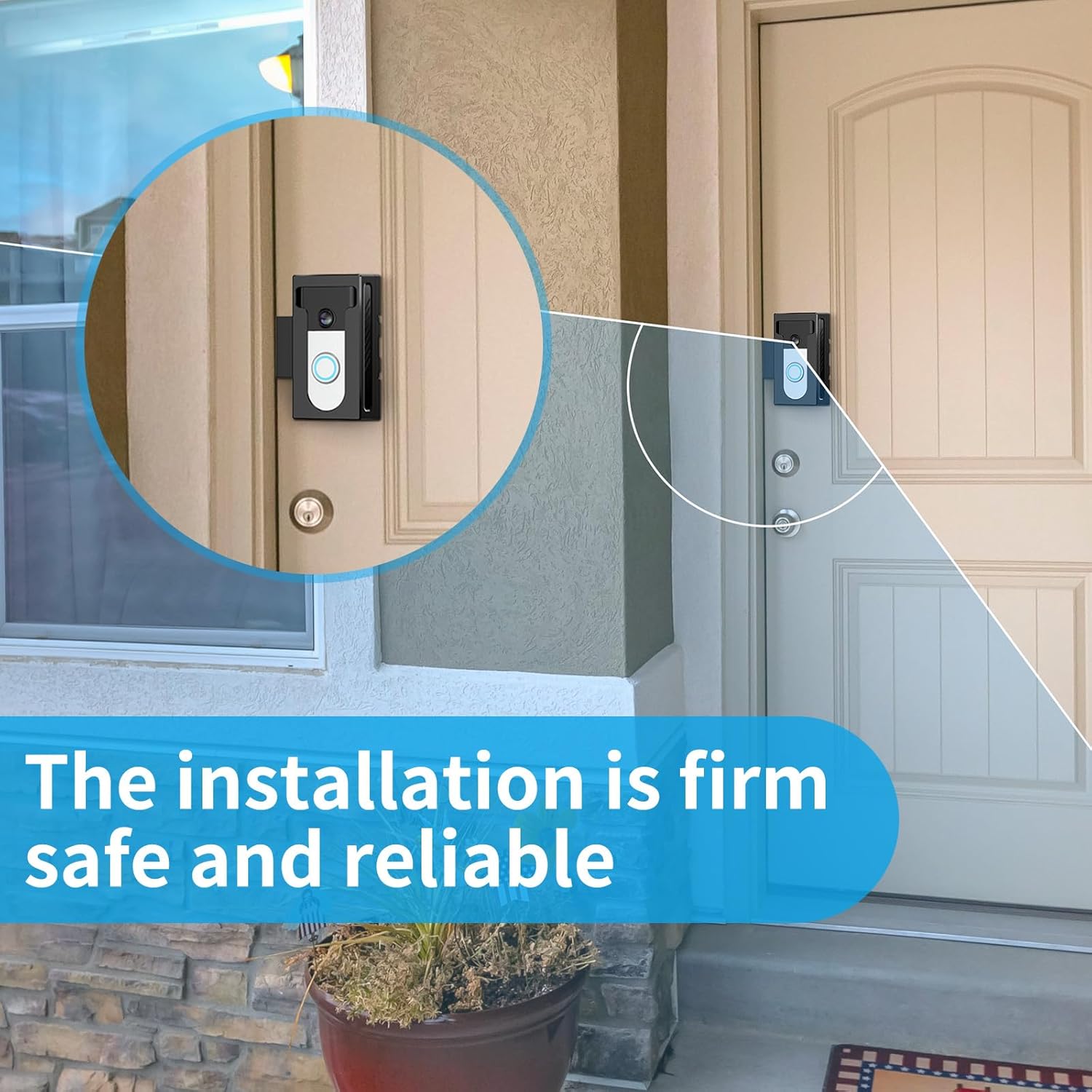 Installed KIMILAR Doorbell Mount on a door