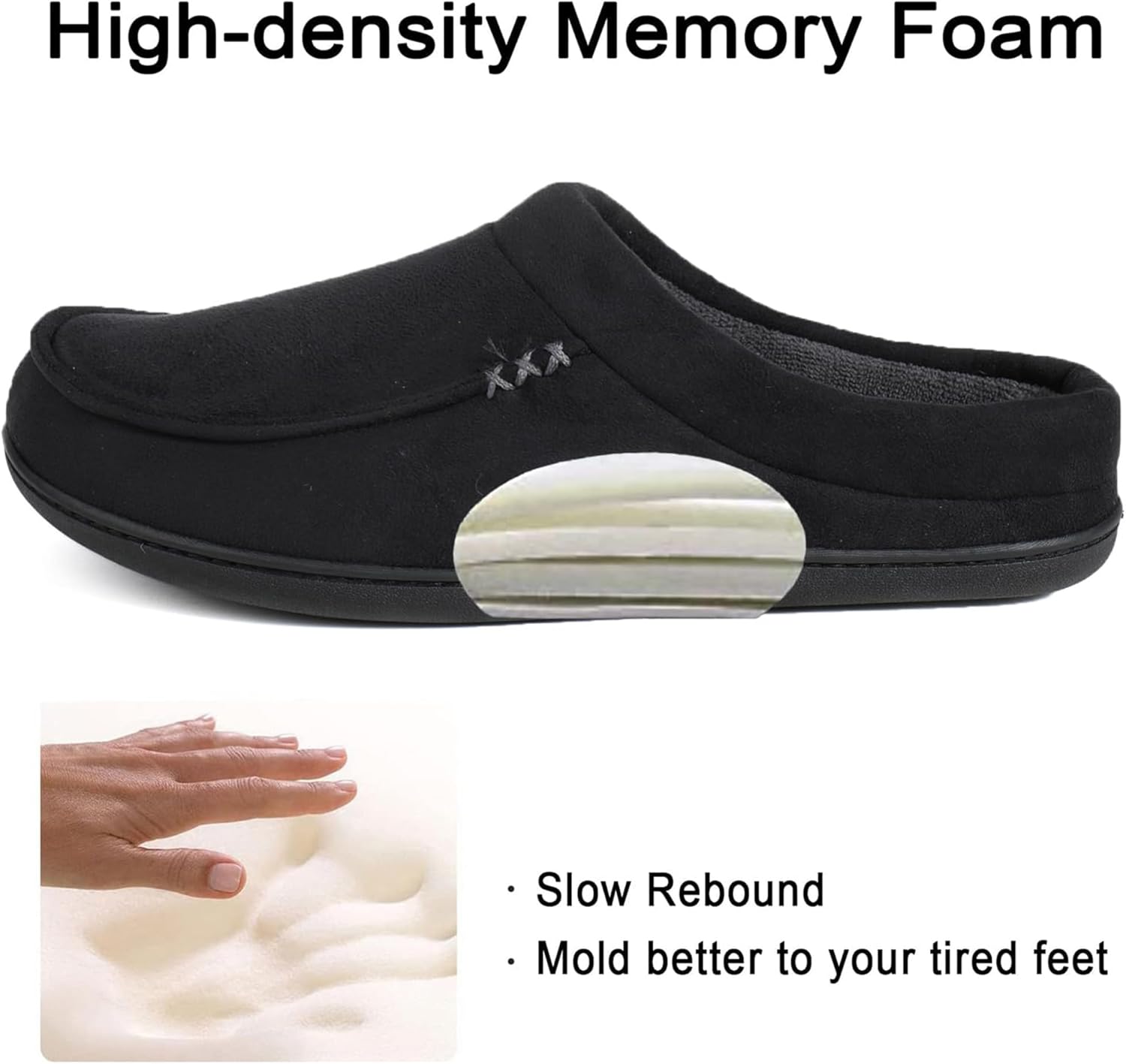 ULTRAIDEAS Men's Warm Fuzzy Moccasin Clog Slipper, Slip on Winter Comfy Indoor/Outdoor House Shoes - Image 3