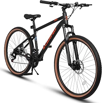 Ecarpat 24/26/27.5 Inch Wheel Mountain Bike, 21 Speed MTB Bike with Full/Front Suspension, Steel Frame and Dual Disc Brakes, Adult Mens Outdoor Cycling Mountain Bicycle