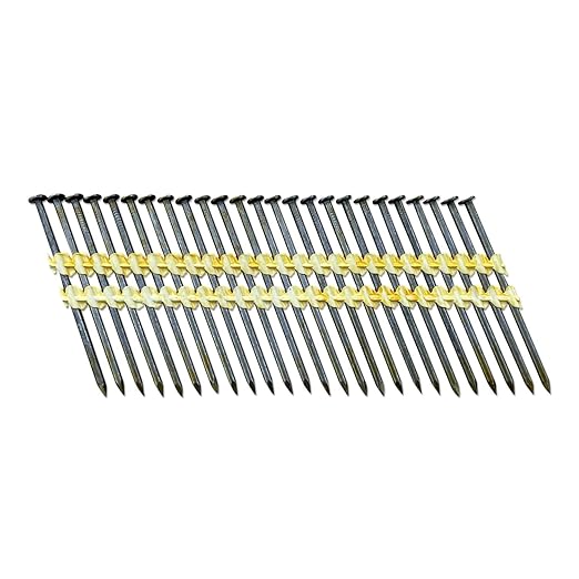 Sandbaggy 21 Degree Framing Nails (3 inch x 0.113 inch) - Plastic Strip Collated Nails - 1/4" Round Head, Smooth Shank, Vinyl Coated - 12 Gauge (5500)