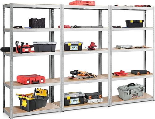 ERGOMASTER Estantes de acero de 5 niveles para almacenamiento, organización de garaje resistente, estante para libros, utensilios de cocina y disponible en Yaxa Colombia