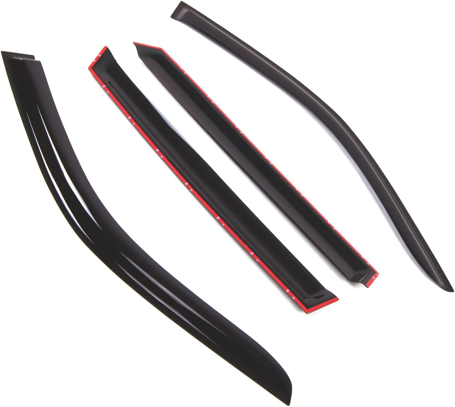Tuningpros WD2-782B Dark Smoke 4 Pcs Set Window Visor (Outside Mount) Deflector Rain Guard Compatible with 2017-2018 BMW X5