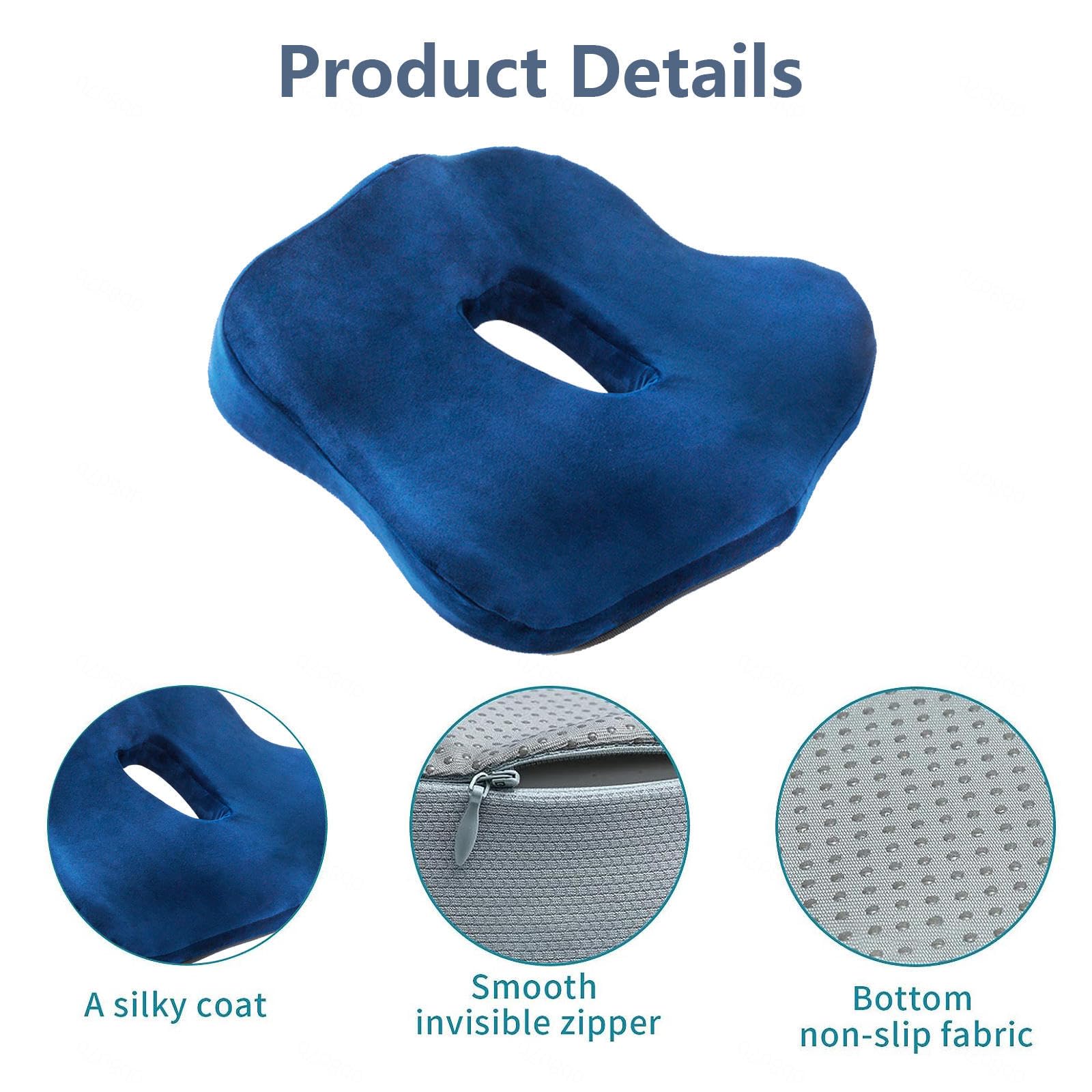 HAZARA Cojin Antiescaras Lavable Ergonómico Cojin Ergonomico Silla Oficina para Oficina,Automóvil,Silla De Ruedas, Silla Escolar,A-Gray