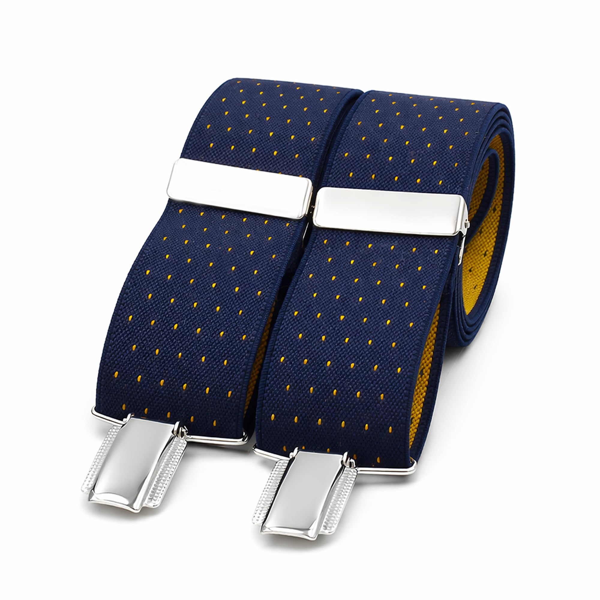 Tirantes Hombre Lunares Hechos a mano. Tirantes para pantalones hombre con 3 pinzas extrafuertes. Elásticos originales, con Estilo y Durabilidad.