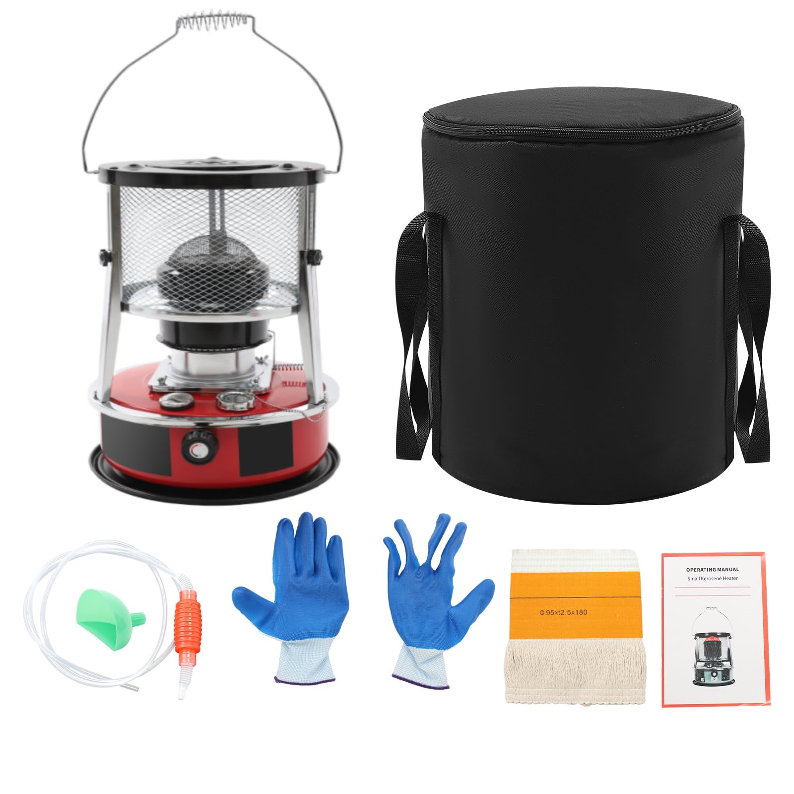 Poêle à pétrole portable, 8000 BTU, pour intérieur/extérieur, temps de chauffage 18 h, chauffage mobile, réservoir de 5,2 l, chauffage au kérosène, hauteur réglable, 20 m², surface de chauffage avec