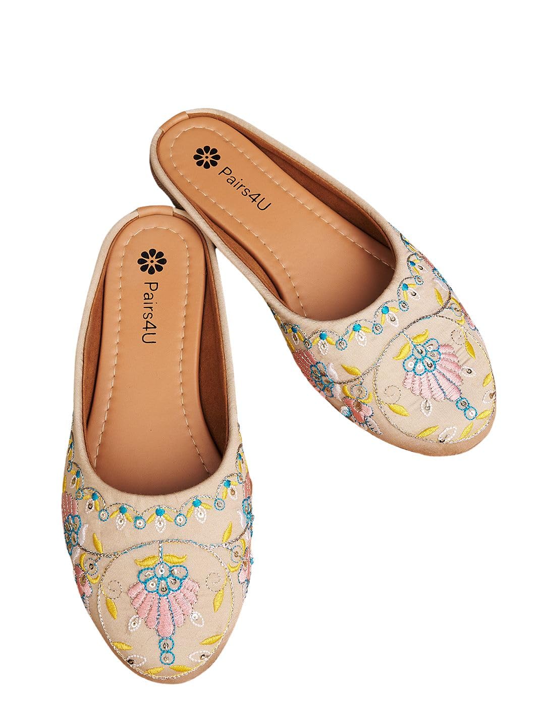 Women's Mojari Jutti Ethnic Punjabi Juttis Comfortable Sole for Womens & Girls-image-24