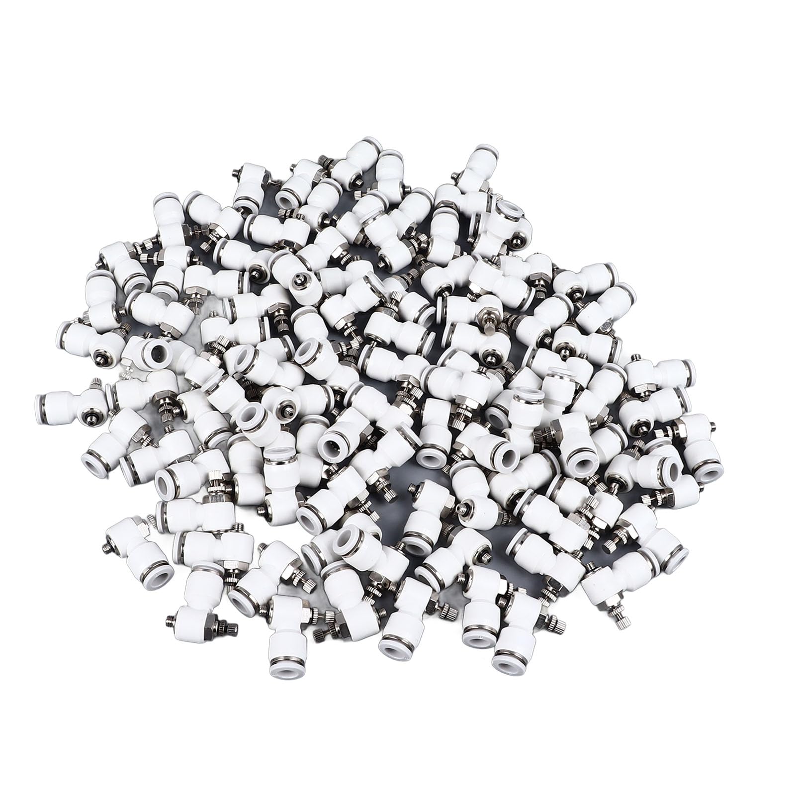 Conector de la Válvula de Control de Flujo Neumático de la Válvula Neumática de 100pcs, Conector del de Neumática del Acelerador Automation Autom Quick, M5 X 0.8, 1.0MPA