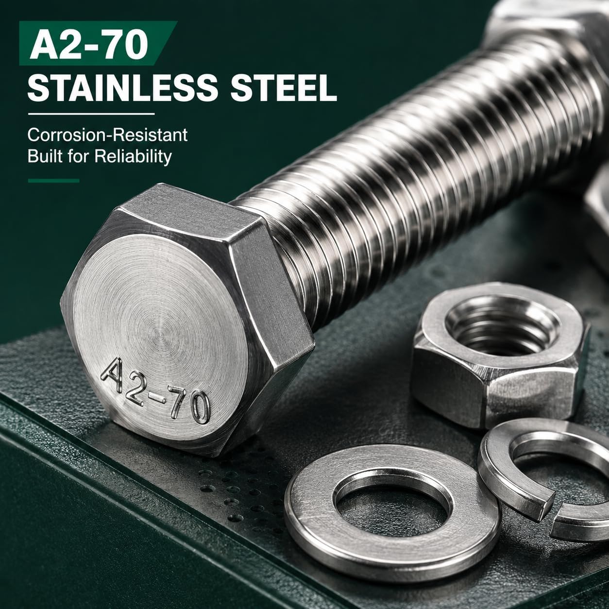 182PCS M6 Nuts and Bolts Assortment Kit, A2-70 Stainless Steel