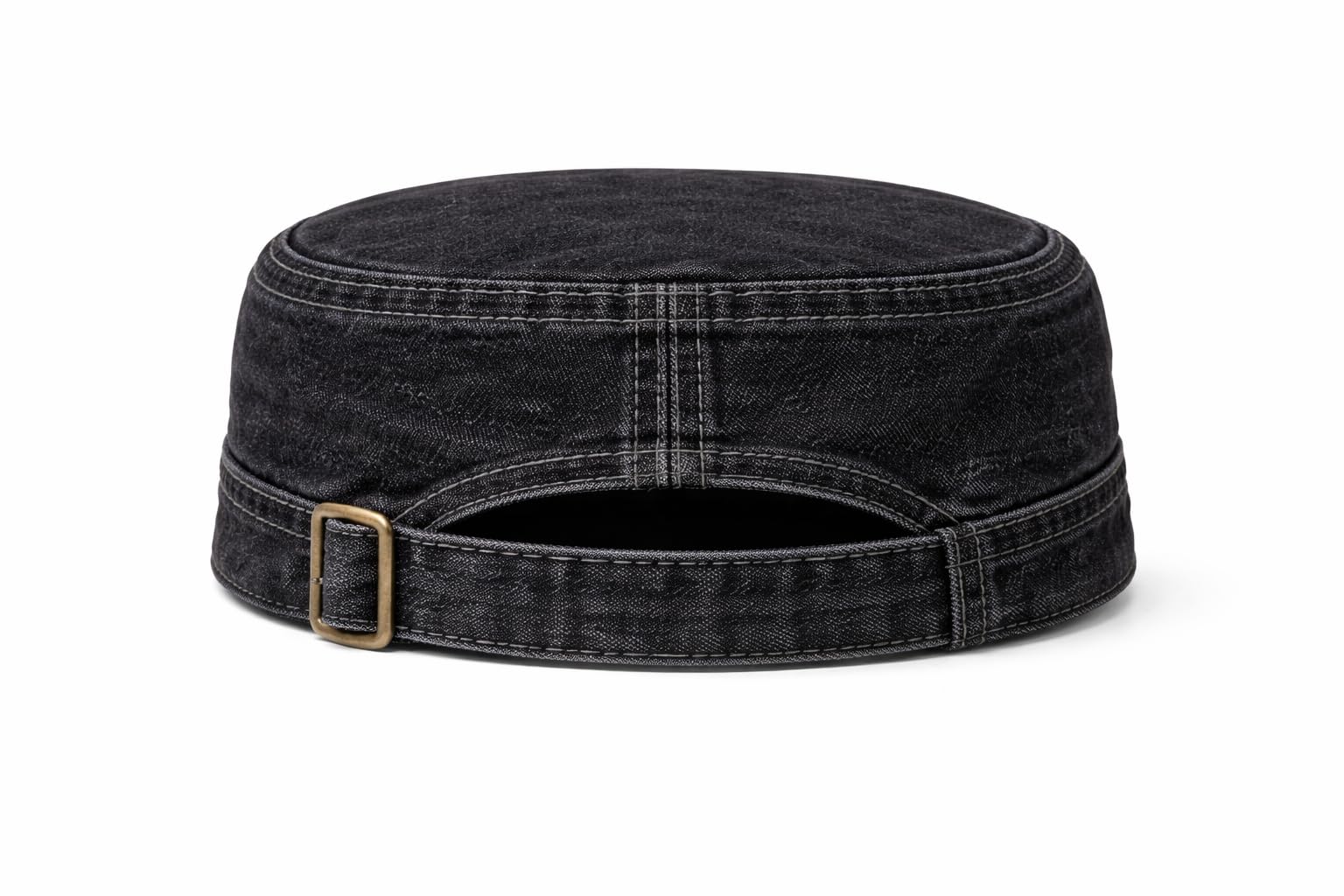 Nephar Men’s Denim Cap | Classic Flat Top Casual Hat | Blue | Free Size | Pack of 1 (Black) 3