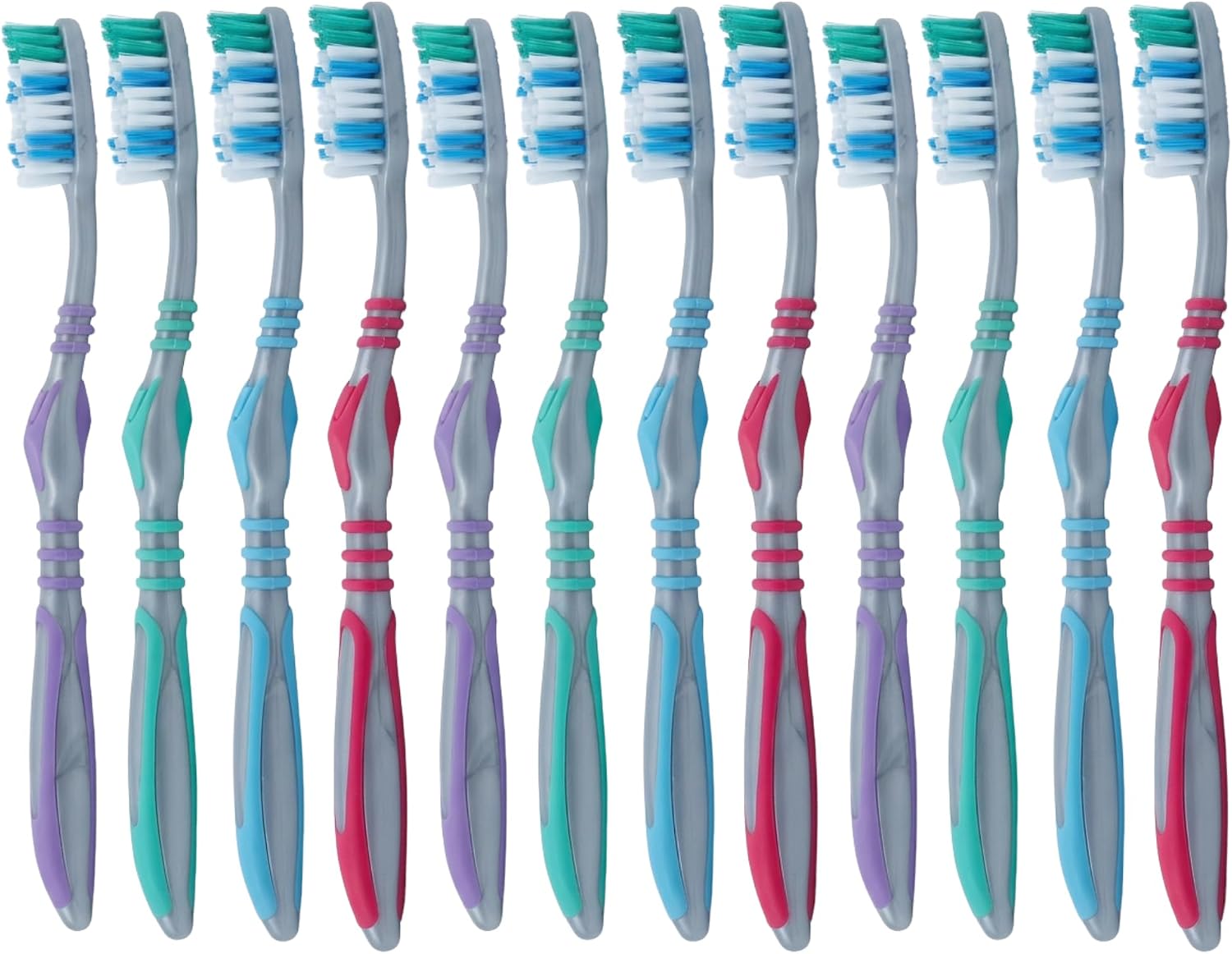Acclean Adult Manual Toothbrush with Tongue Cleaner, Soft Bristles, 12 Ct