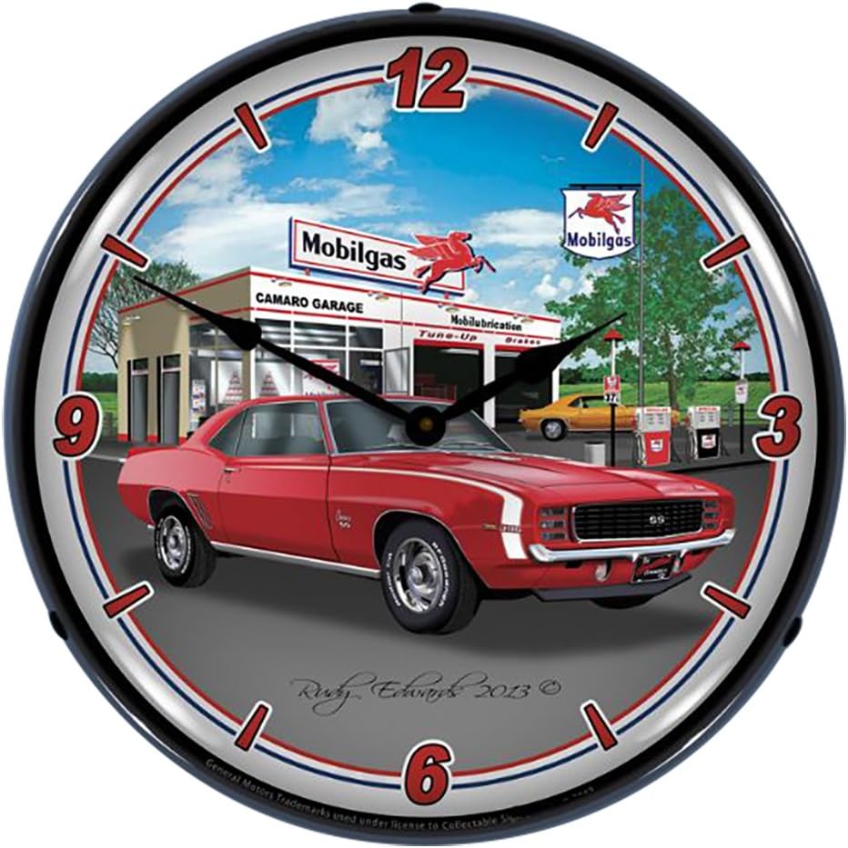 1969 RS SS Camaro Mobil Lighted Clock