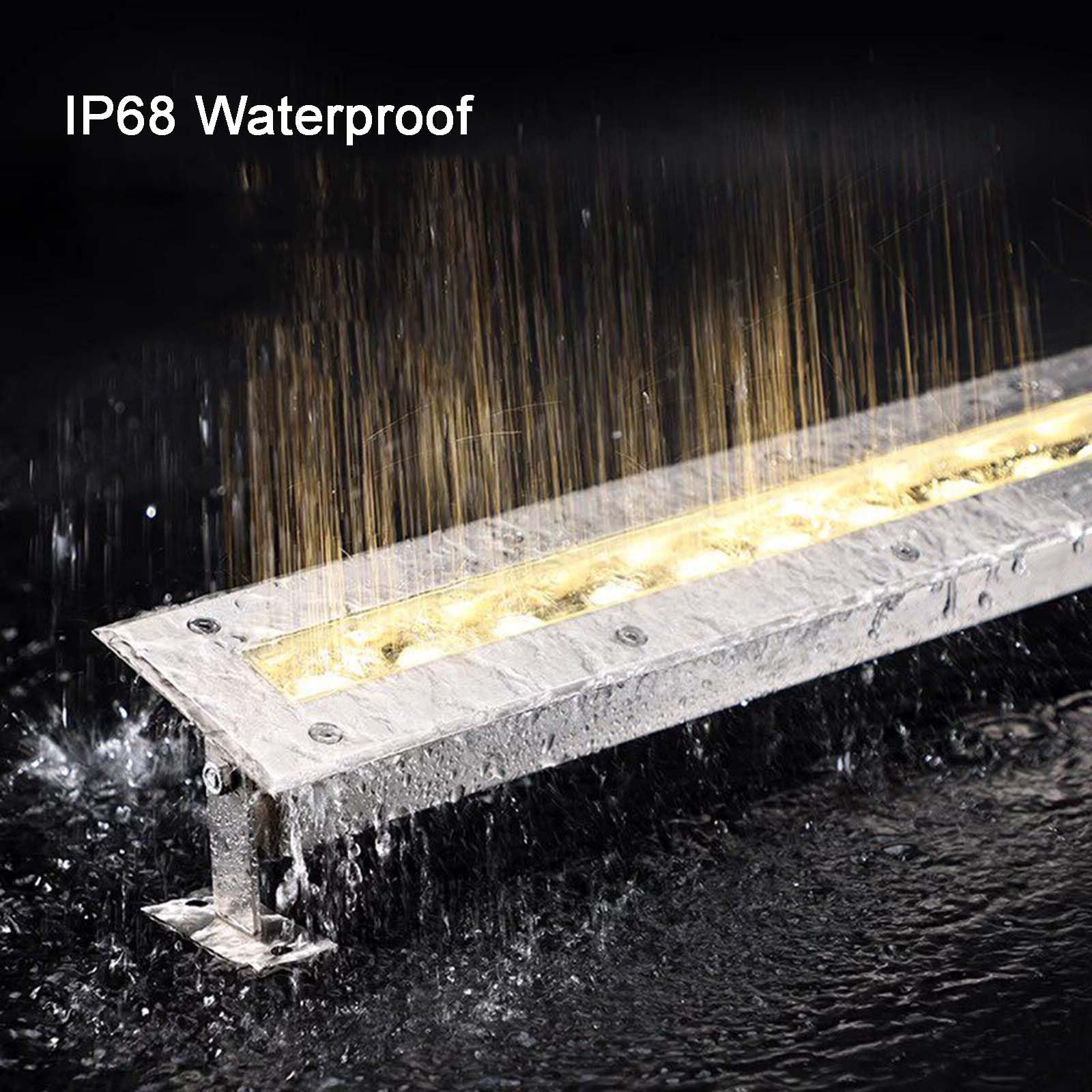 Luces LED Bañadoras De Pared Para Exteriores: Foco LED Rectangular Impermeable IP65, Foco Empotrable En Suelo De 24 V; Ideal Para Iglesias, Publicidad, Patios Y Jardines(Yellow,24W(24V))