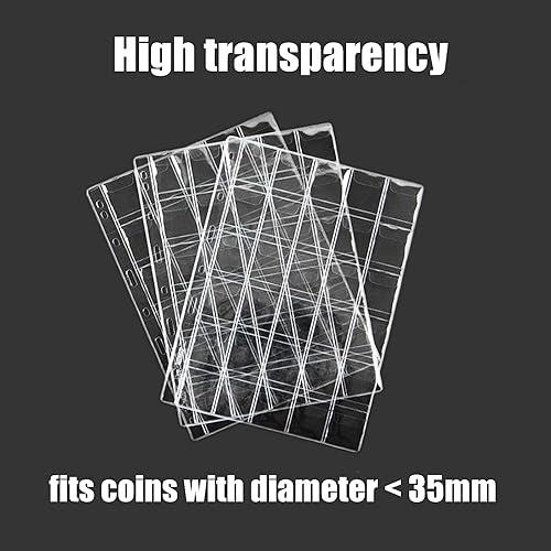 Miniatura 5 de Álbum para colección de monedas para coleccionistas, 300 bolsillos, colección de monedas, suministros para carpetas de libros (300 bolsillos,