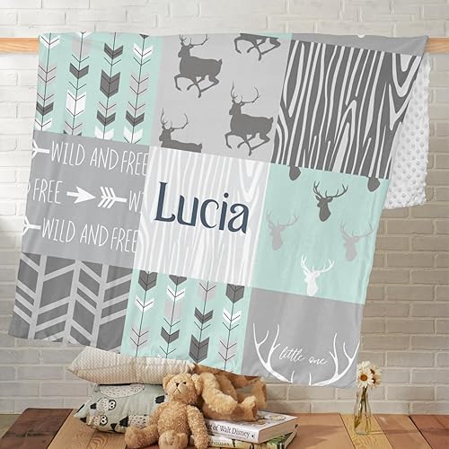 Miniatura 224 de Manta de bebé personalizada, monograma rosa, lindo elefante personalizado, mantas de 30 x 40 pulgadas para bebé, niño y niña con nombre, baby Opción