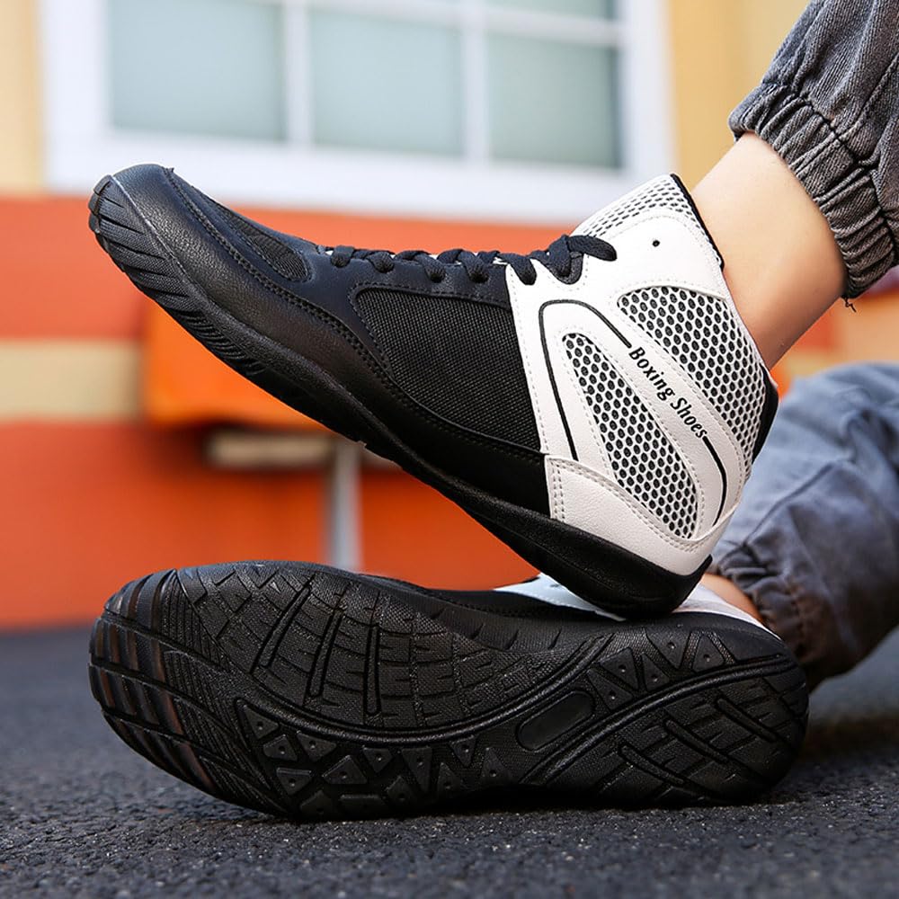 Buty treningowe do walki, buty bokserskie dla mężczyzn i kobiet, buty zapaśnicze, oddychające antypoślizgowe buty treningowe do muay thai, kickboxingu, bokserek, sztuk walki, kulturystyki, 38-46 EU