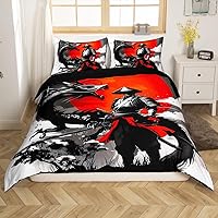 Vista 22 de Feelyou - Juego de ropa de cama con funda de edredón de dibujos animados para niños, niñas y adolescentes, con estampado de vehículos modernos