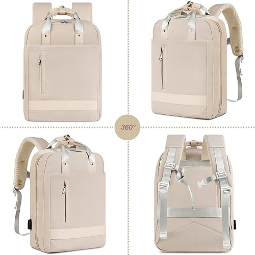 Miniatura 7 de Seekvigor Travel Laptop Backpack for Women156 Inch Work Backpack 20L Smart Backpack with Laptop Compartment for Travel Everyday Work or CollegeBeige