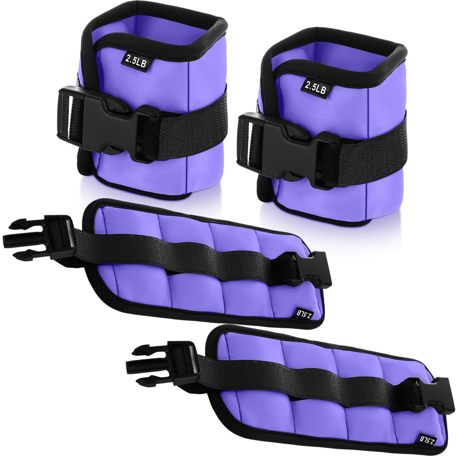 Hollowfly 2 Pairs Ankle Wrist Weights for Exercise