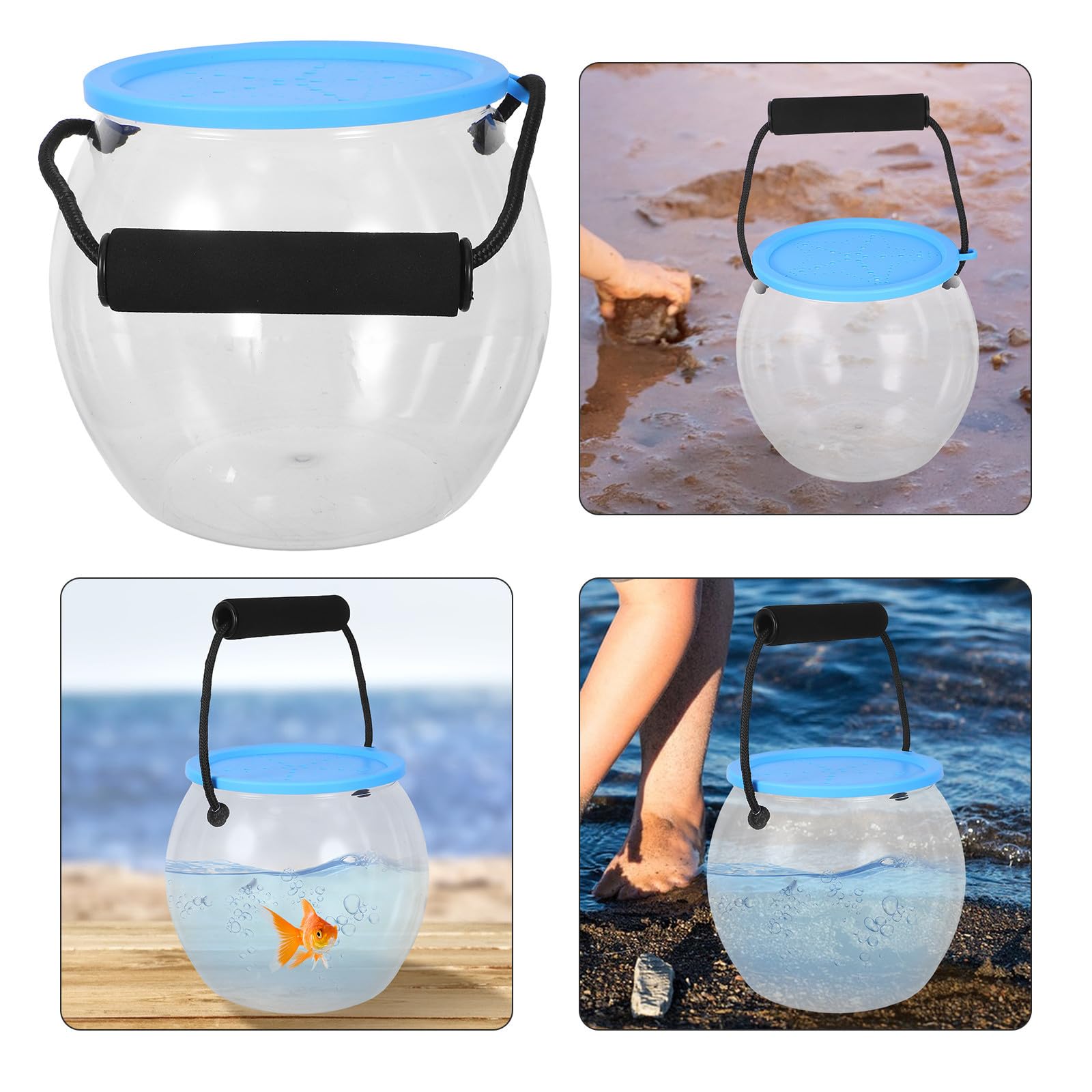 2 Stück Transparentes Tragbares Kunststoff Aquarium