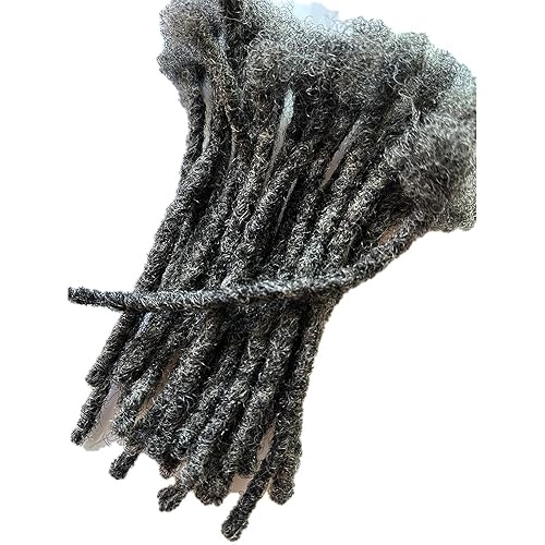 Miniatura 7 de Extensiones de cabello humano para hombres y mujeres, extensiones permanentes de rastas, sal y pimienta #39 (10 rastaspaquete)