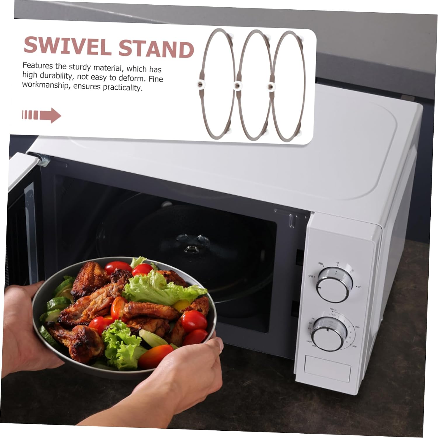 Microwave Turntable Holder Set Plastic Ring for Microwave Ovens