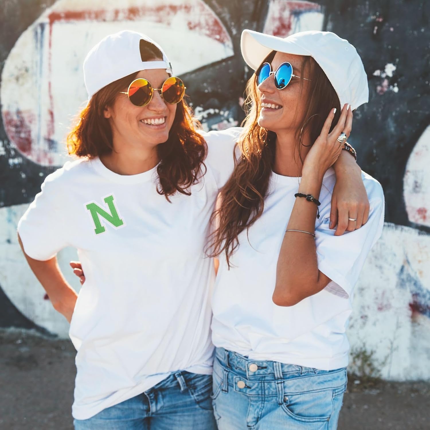 MECCANIXITY Iron on Letter Patches, 3 Pcs 3.1/7.8cm Alphabet E Iron on Embroidered Applique Sew on Patches for Clothes, Dress, Socks, Jeans, Hats, DIY Accessories(Green)