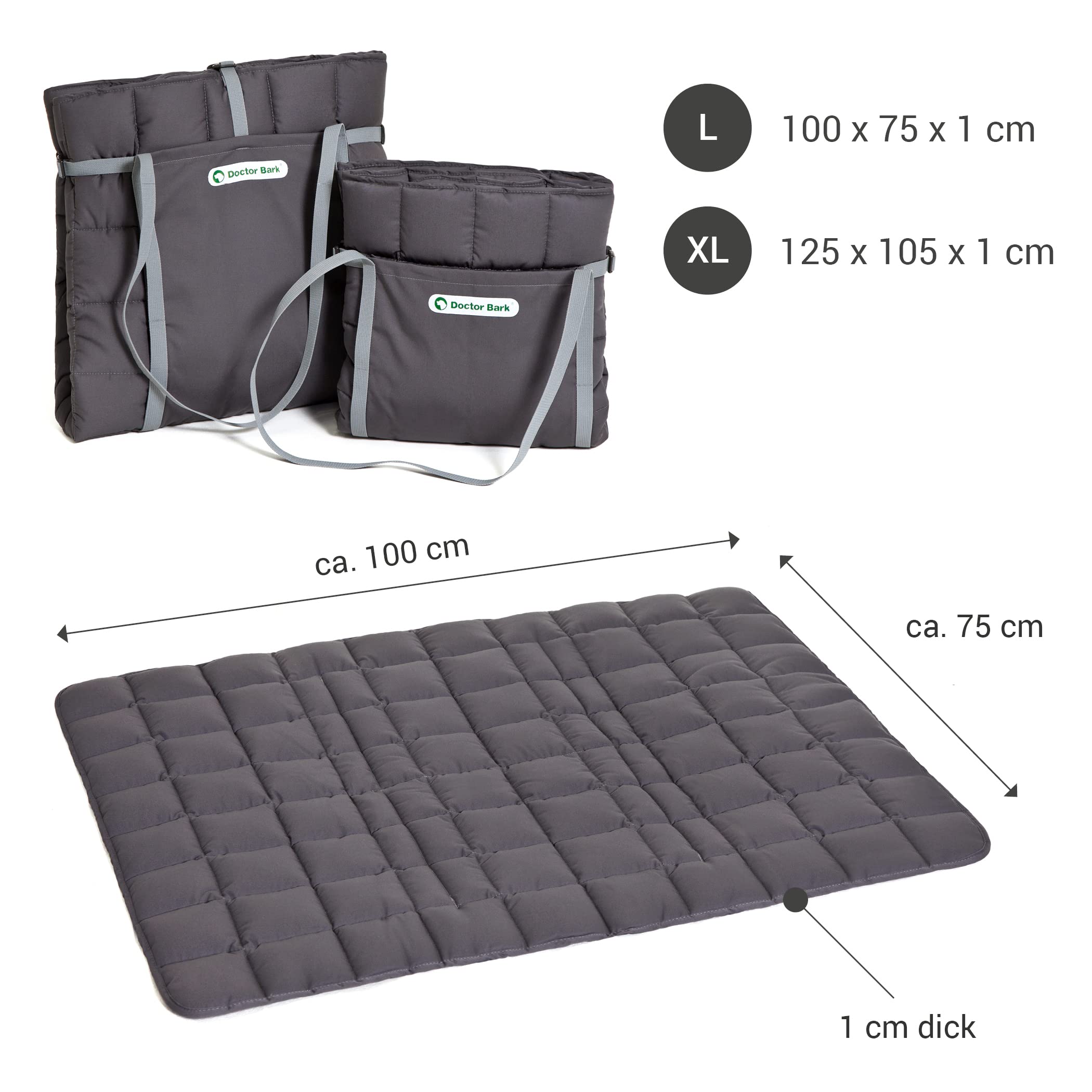 Doctor Bark Travel Bag für Hund und Besitzer, praktische Reisedecke, Allergiker geeignet - waschbar bei 95°C Größen erhältlich