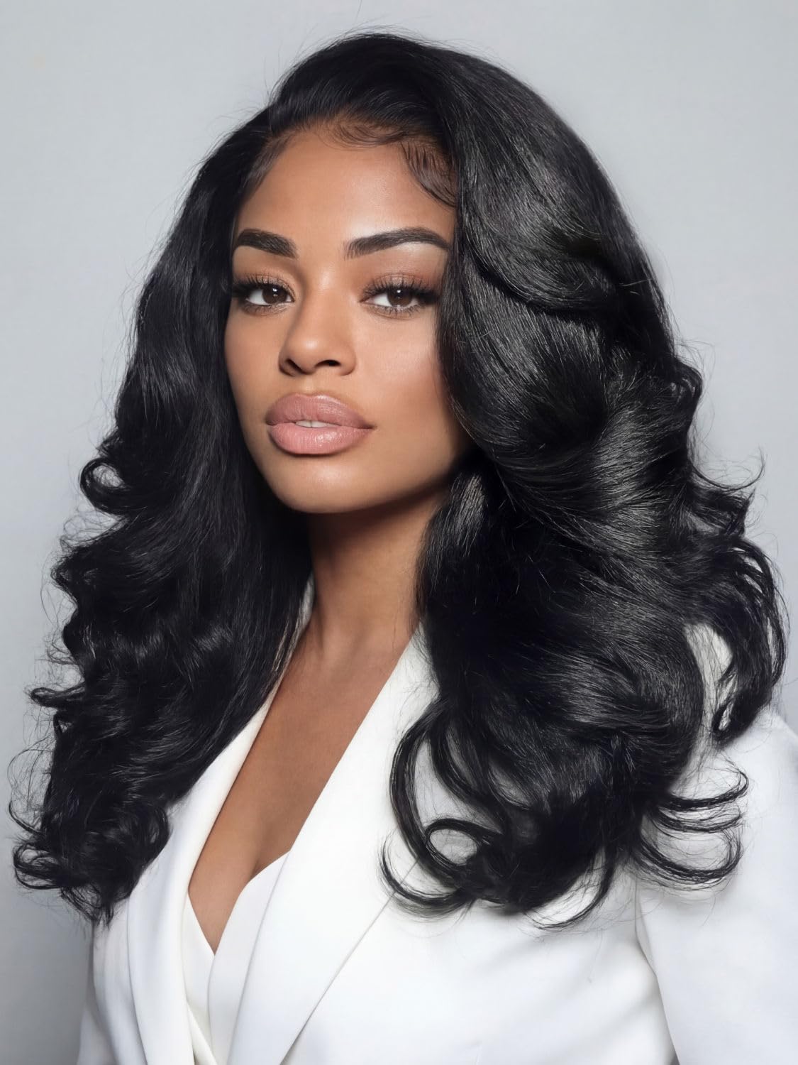 Beauty Forever Pre Everything Glueless Front Balayage Highlight Body Wave Curtain Bangs Glueless Wigs Human Hair Pre Plucked Pre Cut 13x4 Loose Wave Bye Bye Knots Ready to Wear Frontal Wig 18 inch — view 45