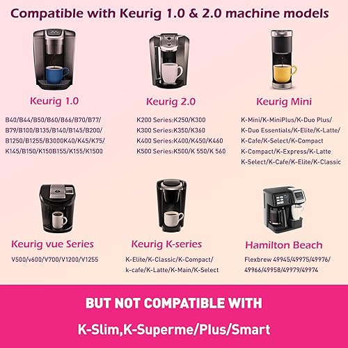 Miniatura 2 de Tazas reutilizables K Cup para Keurig, cápsulas de café reutilizables K Cup compatibles para cafeteras Keurig 1.0 y 2.0, tazas K de acero inoxidable