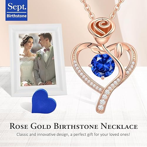 Miniatura 3 de Collar para mujer, regalos para esposa, novia, aniversario de boda, collares de regalo para mujeres, cumpleaños, oro rosa de 18 quilates, regalo de