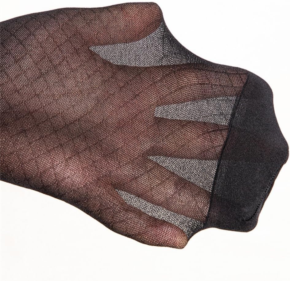 Elegant Mens Sheer Pattern Dress Socks See Through Nylon Business Formal Wear Thin Long Tube Over the Calf