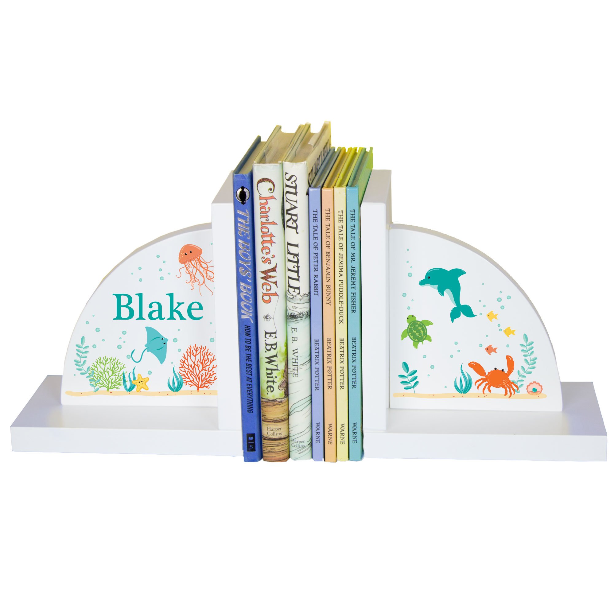 Children's Personalized Sealife Bookends