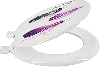 Vista 1 de Uniware Asientos de inodoro estándar de diseño único de 17 pulgadas con parachoques hermético frontal redondo (3 plumas)