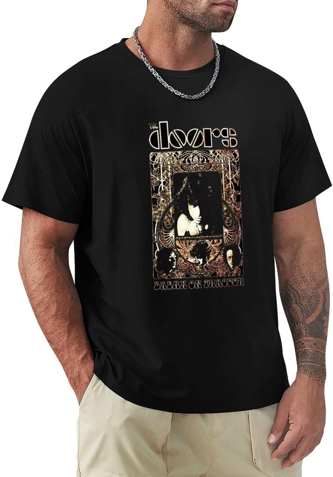 EVNOIThe Doors Men's Jim Morrison Mugshot T Shirt,Crewneck 100% Cotton Tee