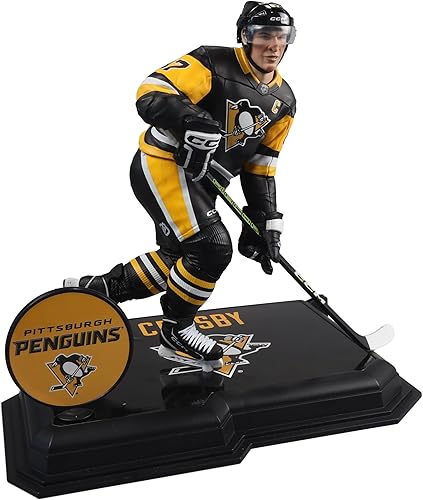 Miniatura 7 de McFarlane Toys - Figura posada de Sidney Crosby (Pittsburgh Penguins) de la NHL de 7 pulgadas, Picks deportivos de McFarlane