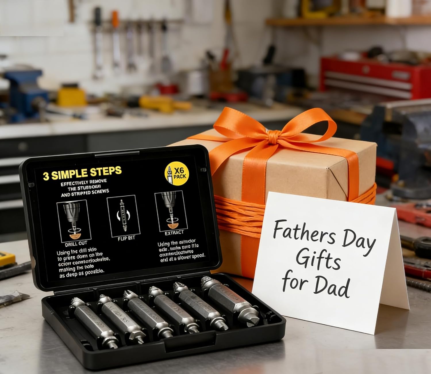 Fathers Day Dad Gifts for Husband from Daughter Son - Screw Extractor Set - Tools Gadgets for Men Bolt Extractor Kit - Birthday Christmas Stocking Stuffers for Men Him Boyfriend