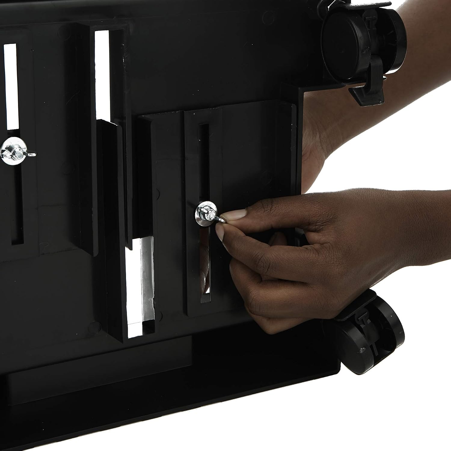 Mind Reader Anchor Collection, Mobile CPU Stand with Lockable Wheels, Black