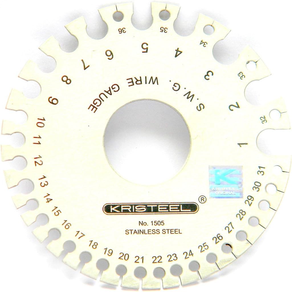 Kristeel S. W. G. 1505 Steel Round Wire Gauge (Silver and Grey, 1-32)