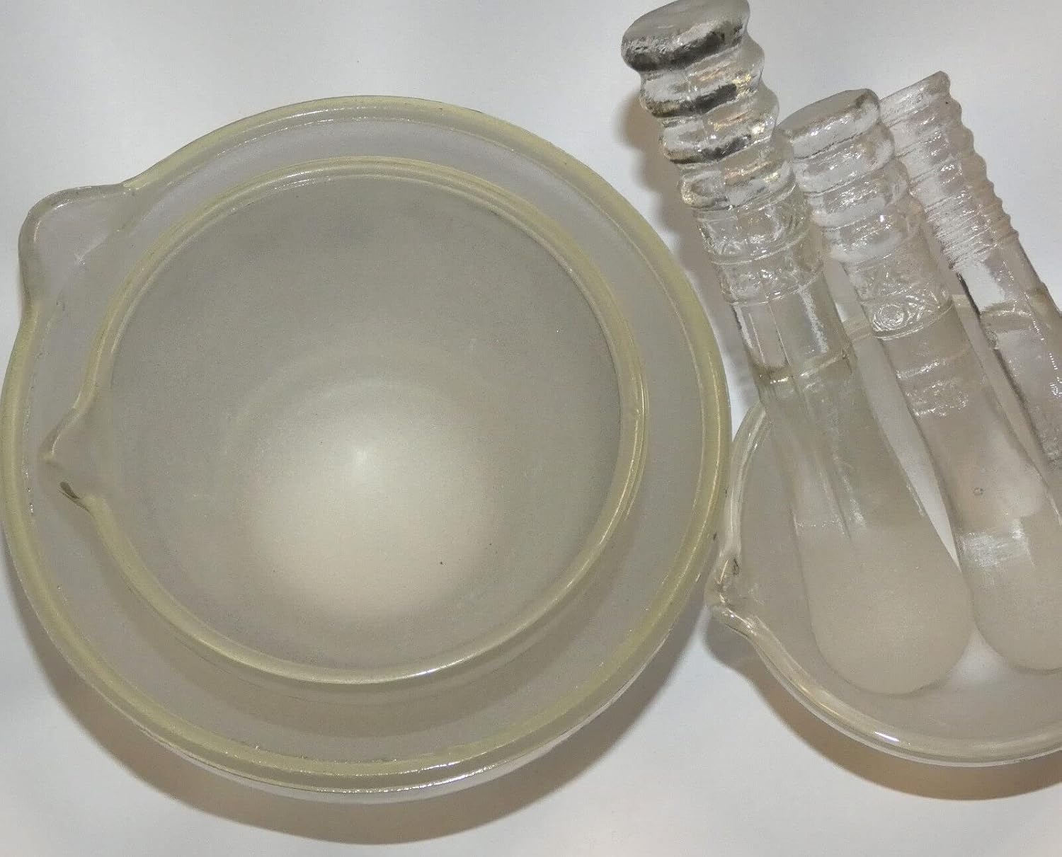 Glass Mortar and Pestle Sets, Three Sets, Diameter 3"/3.5"/4.5", Volume 4/7/16 oz