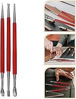 Vista 4 de Herramienta de artesanía de cuero, herramienta de modelado de puntos, lápiz capacitivo, herramienta de tallado, cuchara, bolas, grabado en relieve