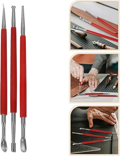 Miniatura 4 de Herramienta de artesanía de cuero, herramienta de modelado de puntos, lápiz capacitivo, herramienta de tallado, cuchara, bolas, grabado en relieve,