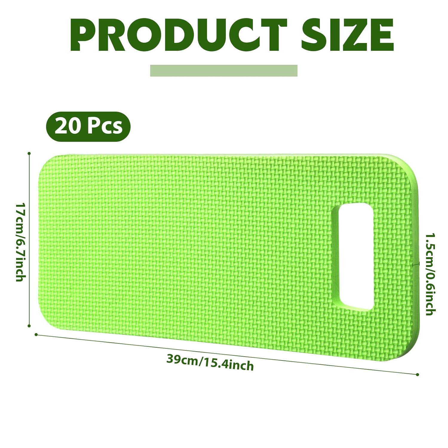 Riakrum 20 Pcs Garden Kneeling Pad Garden Knee Pads Thick Foam Knee Mat Waterproof Knee Cushions for Kneeling Multi Functional Kneeler for Praying, Gardening, Baby Bath, Yoga, 15.4 x 6.7 Inch (Green)